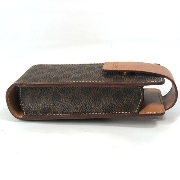 CELINE Macadam Pouch accessory case Leather/PVC Brown - Picture 6 of 16